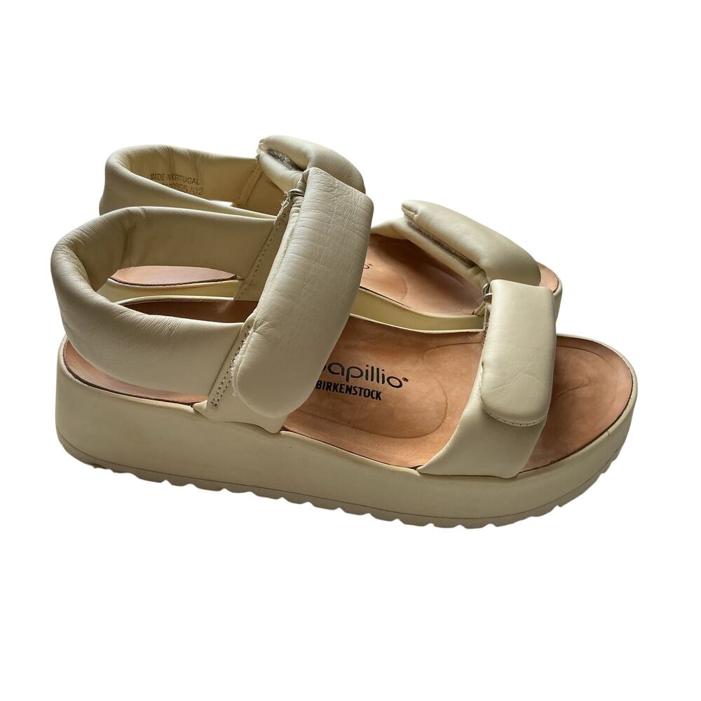 Papillio by Birkenstock Sandals Theda Platform Wedge Beige Women's Size 8-8.5